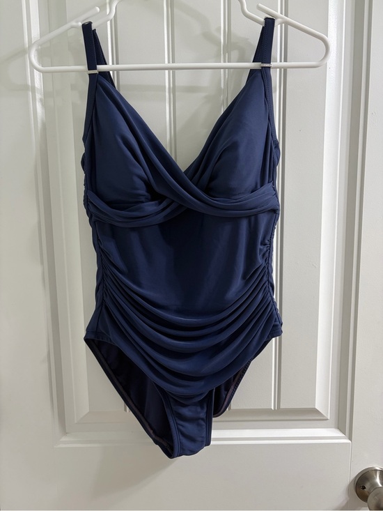 Calvin Klein Other - Calvin Klein Navy Ruched One-Piece Swimsuit Size 6